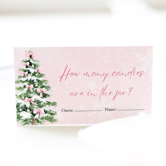 Bows Weihnachten Wie viele Candies Baby Duschspiel Begleitkarte