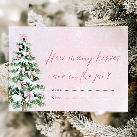 Bows Weihnachten Wie viele Kisses Baby Shower Game Einladung