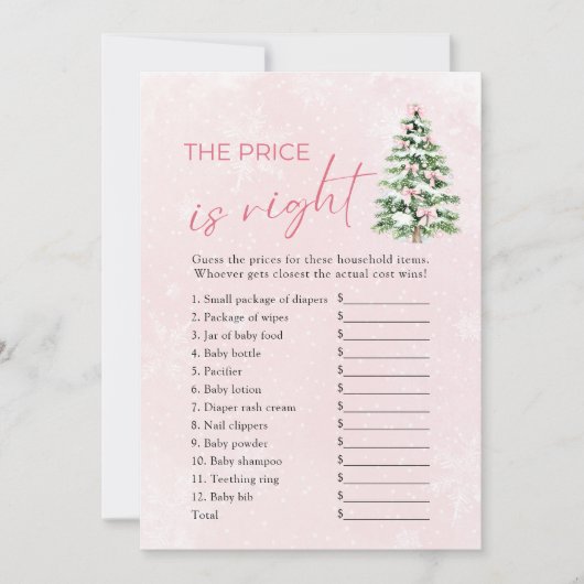 Bows Weihnachtsbaum Der Preis ist der richtige Kin Einladung (Vorderseite)