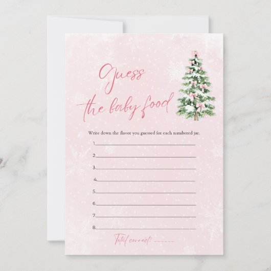 Bows Weihnachtsdusche schätzen das Baby Food Einladung (Vorderseite)