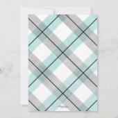 Bowtie Babydusche Einladung Minze Graue kleine Man (Rückseite)