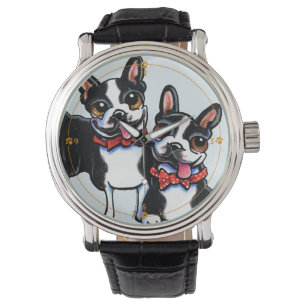 Bowtie Boston Terriers Custom Armbanduhr