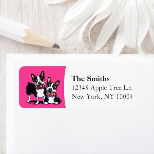 Bowtie Boston Terriers Hot Pink (Insitu)