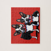Bowtie Boston Terriers Off-Leash Art™ Puzzle (Vertikal)