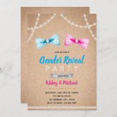 Bowtie Gender enthüllt Party Einladung (Vorne/Hinten)