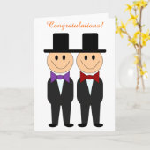 Bowtie Grooms Gay Wedding Card Karte (Gelbe Blume)