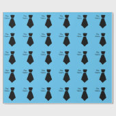 Bowtie Pattern Blue Frohe Weihnachtsjunge Kinder Geschenkpapier (Flach)