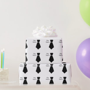 Bowtie Pattern Merry Christmas Schwarz-weiß Trendy Geschenkpapier