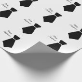 Bowtie Pattern Merry Christmas Schwarz-weiß Trendy Geschenkpapier (Ecke)