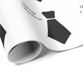 Bowtie Pattern Merry Christmas Schwarz-weiß Trendy Geschenkpapier (Rolleneckpunkt)