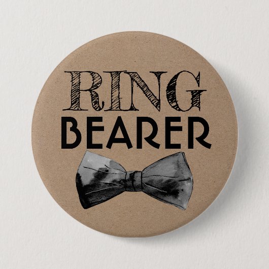 Bowtie Ring Bearer Ring Security Wedding Button (Vorderseite)
