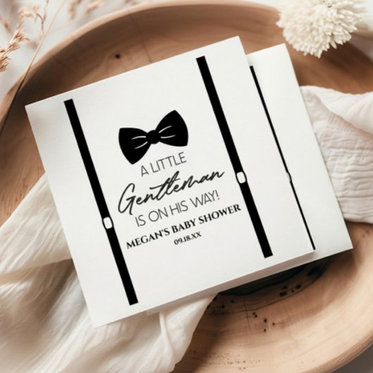 Bowtie Suspenders eine kleine Gentleman Babydusche Serviette