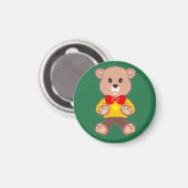 Bowtie-Teddybär auf Grün Magnet (Vorderseite/Rückseite)