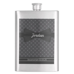 Bowtie und Skulls Mit Monogramm Flask Flachmann