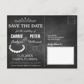 Bowties and Pearls Wedding Save the Date Postcard Ankündigungspostkarte (Rückseite)