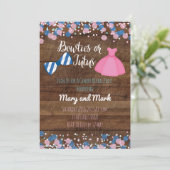 Bowties oder Ballettröckchen-Geschlecht decken Einladung (Stehend Vorderseite)