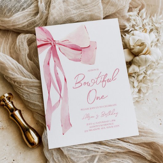 Bowtiful 1. Geburtstag Einladung