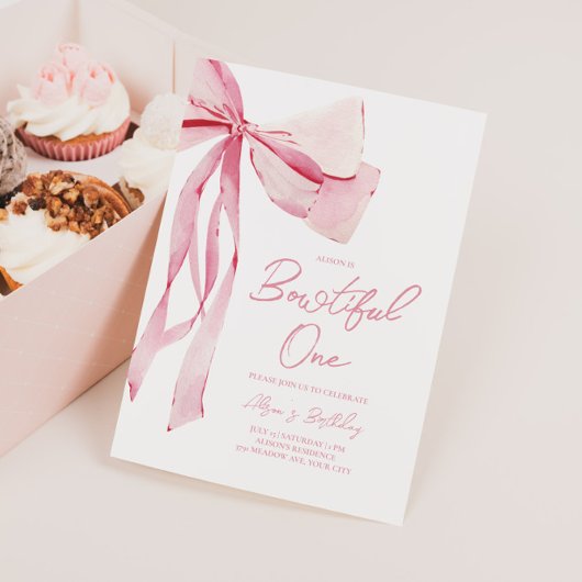 Bowtiful 1. Geburtstag Einladung
