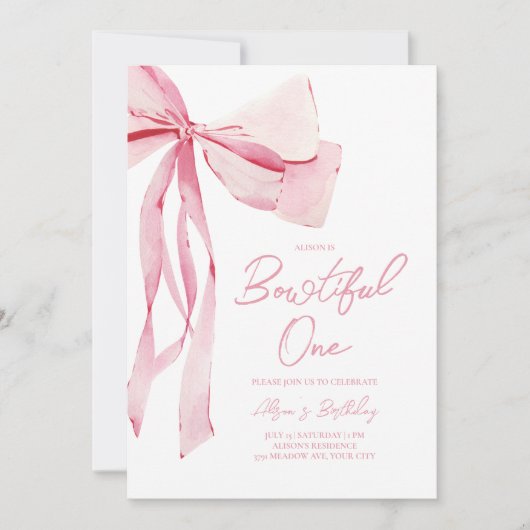 Bowtiful 1. Geburtstag Einladung (Vorderseite)