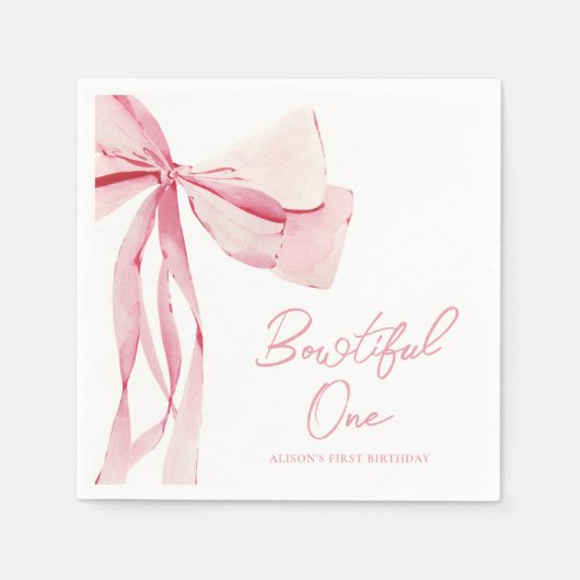 Bowtiful 1. Geburtstag Serviette (Vorderseite)