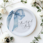 Bowtiful Baby Blue Bow Baby Dusche Pappteller