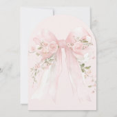 Bowtiful One 1st Birthday Floral Bow Girls Einladung (Rückseite)