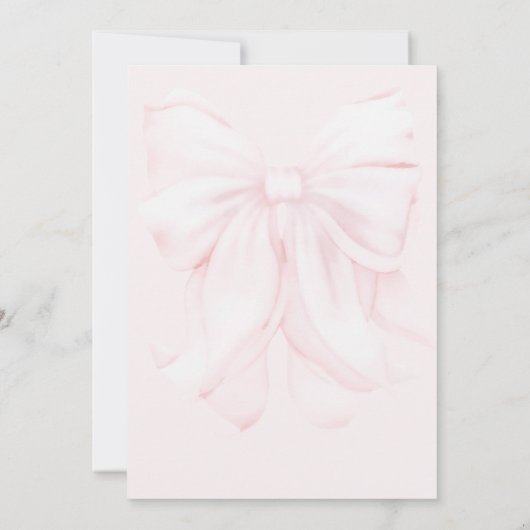 Bowtiful One 1st Birthday Pink Bow Girls Einladung (Rückseite)