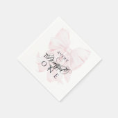 Bowtiful One 1st Birthday Pink Bow Girls Serviette (Ecke)