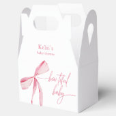 Bowtiful Watercolor Pink Baby Dusche Willkommen Geschenkschachtel (Geöffnet)