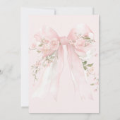 Bowtiiful One 1st Birthday Floral Bow Girls Einladung (Rückseite)