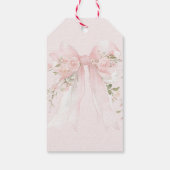 Bowtiiful One Photo 1st Birthday Floral Bow Girls Geschenkanhänger (Rückseite)