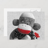 Bowty The Sock Monkey Postcard Postkarte (Vorne/Hinten)