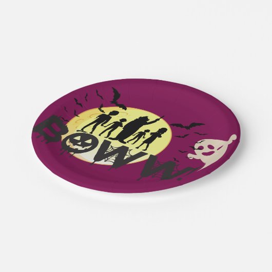 Boww! - Spookes ÜberraschungsHalloween Pappteller (Schrägansicht)