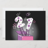 Box 21. Geburtstag Party - Rosa & lila Einladung (Rückseite)