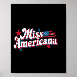 Box America 4. Juli Miss Americana Retro Poster