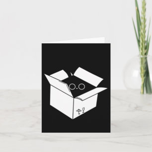 Box Black Cat Sticker Karte