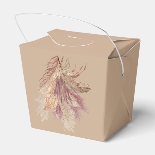 Box Boho Pampas Grass Mauve Pink Geschenkschachtel (Rückseite)
