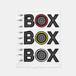 Box Box Box Pit Radio Call Tire Compound Motorspor Fleecedecke