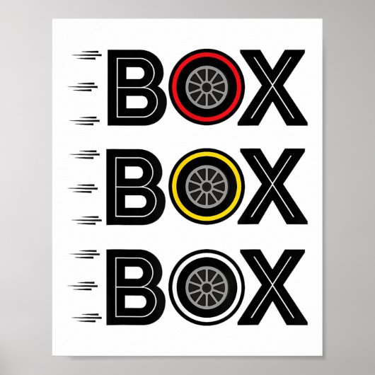 Box Box Box Pit Radio Call Tire Compound Motorspor Poster (Vorne)