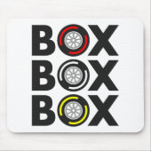 ‚Box Box‘ F1 Entwurf der Reifenkomponente Mousepad (Vorne)