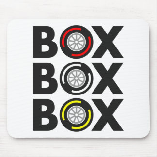‚Box Box‘ F1 Entwurf der Reifenkomponente Mousepad