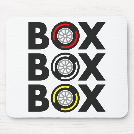 ‚Box Box‘ F1 Entwurf der Reifenkomponente Mousepad (Vorne)