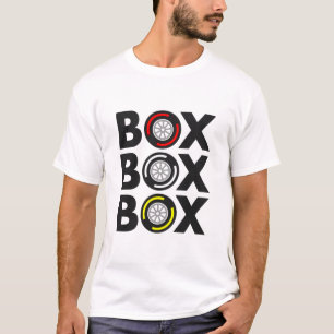 ‚Box Box‘ F1 Entwurf der Reifenkomponente T-Shirt