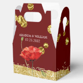 Box "Burgundy Elegant Red Blume" Gastgeschenk Hoch Geschenkschachtel (Geöffnet)