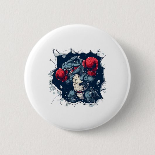 Box-Dinosaur-Boxer-T-Rex-Kickboxen-Dino-Boxen Button (Vorderseite)