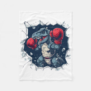 Box-Dinosaur-Boxer-T-Rex-Kickboxen-Dino-Boxen Fleecedecke