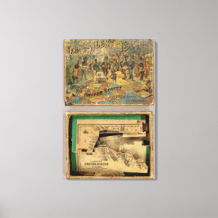 Box Dissected map, United Staaten Leinwanddruck