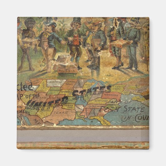 Box Dissected map, United Staaten Magnet (Vorne)