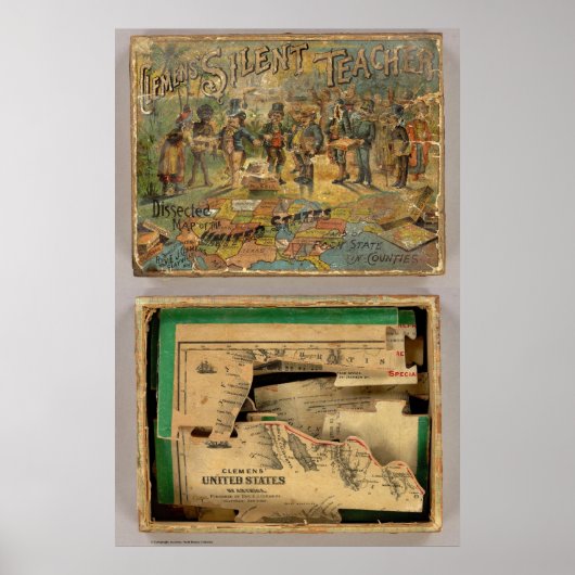 Box Dissected map, United Staaten Poster (Vorne)