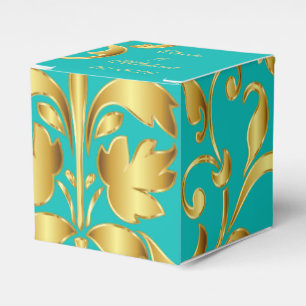 Box für aquamarine und Gold-Gastgeschenke Hochzeit Geschenkschachtel